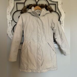 THE NORTH FACE Size Medium Goose Down Arctic Parka II - Dune Color with Hood